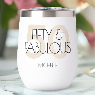 50 and fabulous Modern Beige Fifty Birthday Party