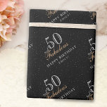 50 and Fabulous Modern Black 50th Birthday Wrapping Paper<br><div class="desc">50 and Fabulous Modern Black 50th Birthday Wrapping Paper. Personalise it with your name and make your own birthday gift wrapping paper. It`s great for a woman`s birthday.</div>