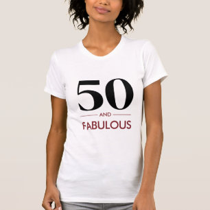 50 And Fabulous Modern Cherry Wine Birthday Saying T-Shirt