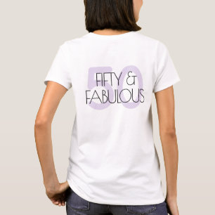 50 and fabulous Modern Purple Fifty Birthday Party T-Shirt