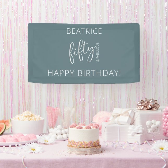 50 and Fabulous Modern Script  Banner (Party)