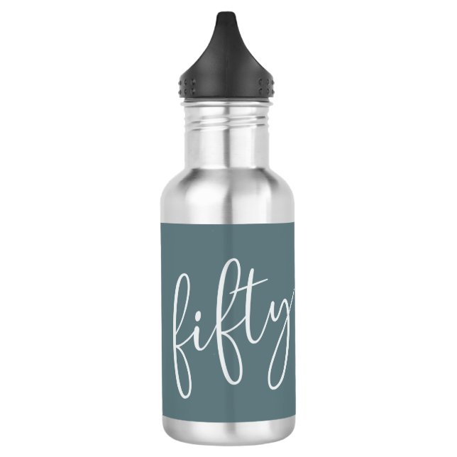 50 and Fabulous Modern Script Grey 532 Ml Water Bottle (Left)