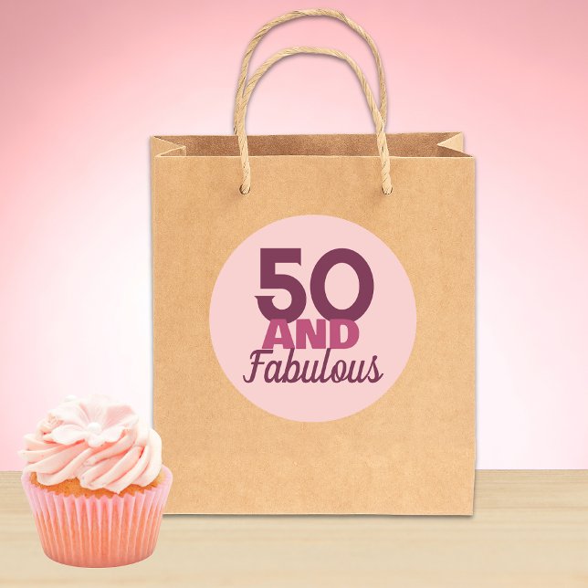 50 and Fabulous Mug Classic Round Sticker (Creator Uploaded)
