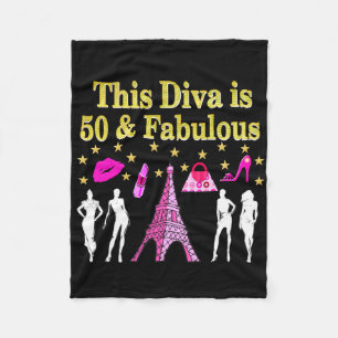 50 AND FABULOUS PARIS DESIGN FLEECE BLANKET