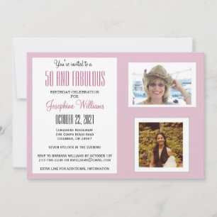 50 and Fabulous Party Photos  Invitation