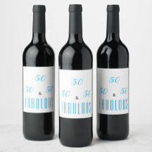 50 And Fabulous Party  Wine Label