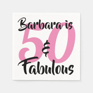 50 and Fabulous Personalised Birthday Party Napkin