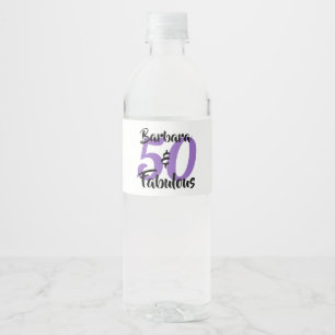 50 and Fabulous Personalised Birthday Party Water Bottle Label