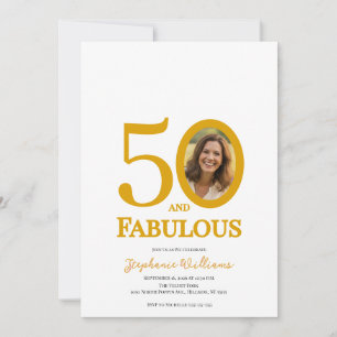 50 and Fabulous Photo 50th Birthday Party Invitation