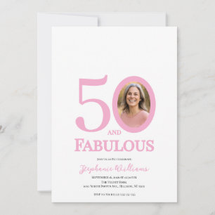 50 and Fabulous Photo 50th Birthday Party Invitation