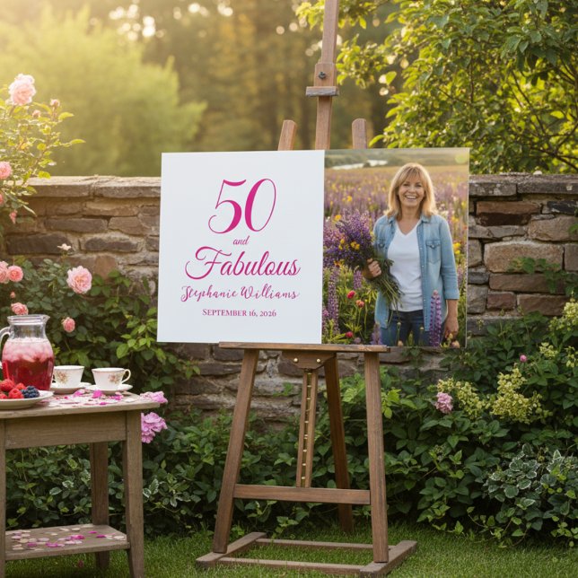 50 and Fabulous Photo 50th Birthday Party Poster (Creator Uploaded)
