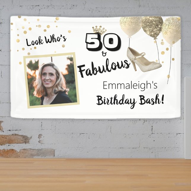 50 And Fabulous Photo Bold Black Birthday Banner (Creator Uploaded)