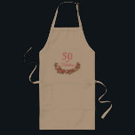 50 and Fabulous Pink Floral | 50th Birthday Appron Long Apron<br><div class="desc">Fifty and Fabulous! Elegant pink floral 50th Birthday Party Appron. 
Chic pink roses peonies green leaves. You can personalise script fonts and font colours in the design. Watercolor pink Roses is a digital graphics.</div>