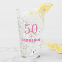 50 And Fabulous Pink Stylish Birthday Gift Favour