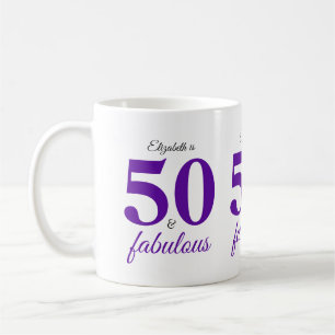 50 And Fabulous Purple Coffee Mug