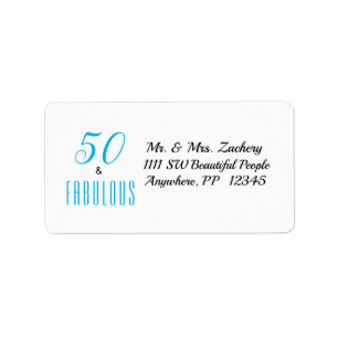 50 And Fabulous Return Address Label