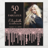 50 and Fabulous Rose Gold Drips Birthday Party