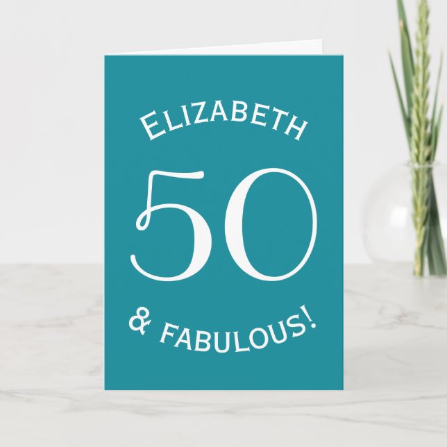 50 and Fabulous Simple Style Custom Colour A03 Card (Front)