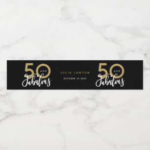 50 and fabulous stylish water bottle label