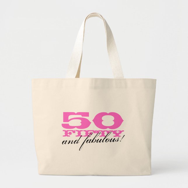 50 and fabulous tote bag for fiftieth Birthday (Front)