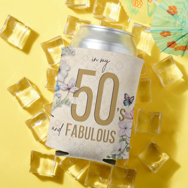 50 and Fabulous Wildflower Can Cooler (In Situ Summer)