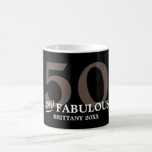 50 and Fabulous with Name Birthday Mug