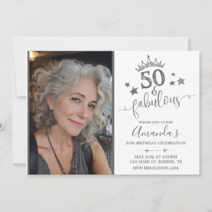 50 and Fabulous Woman Photo Invitation