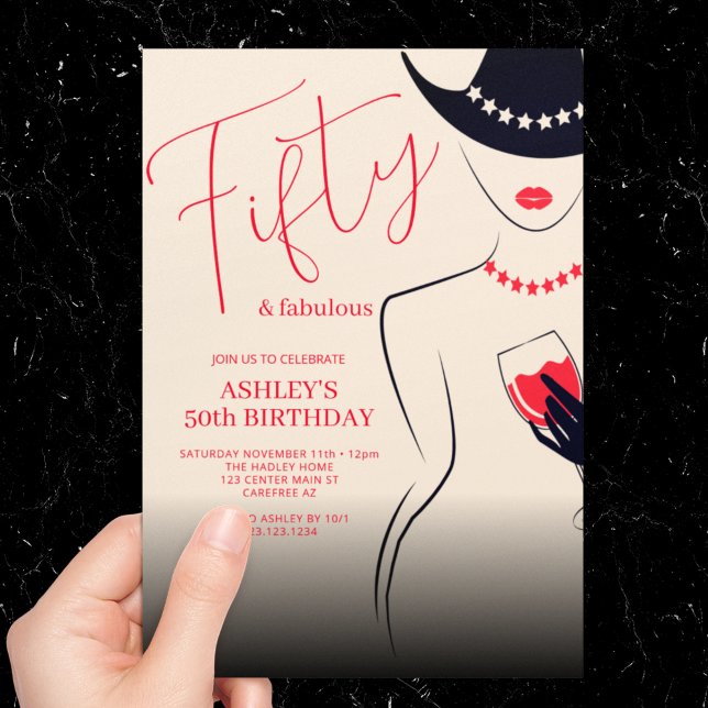 50 and Fabulous Woman's 50th Birthday Invitation (Creator Uploaded)
