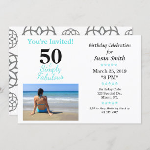 50 and Simply Fabulous Birthday Invitation