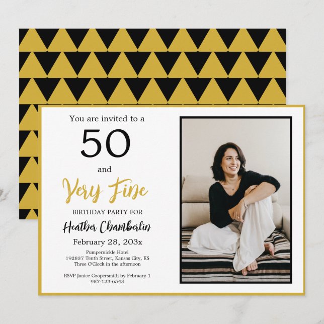  50 and Very Fine 50th Birthday Party  Invitation (Front/Back)