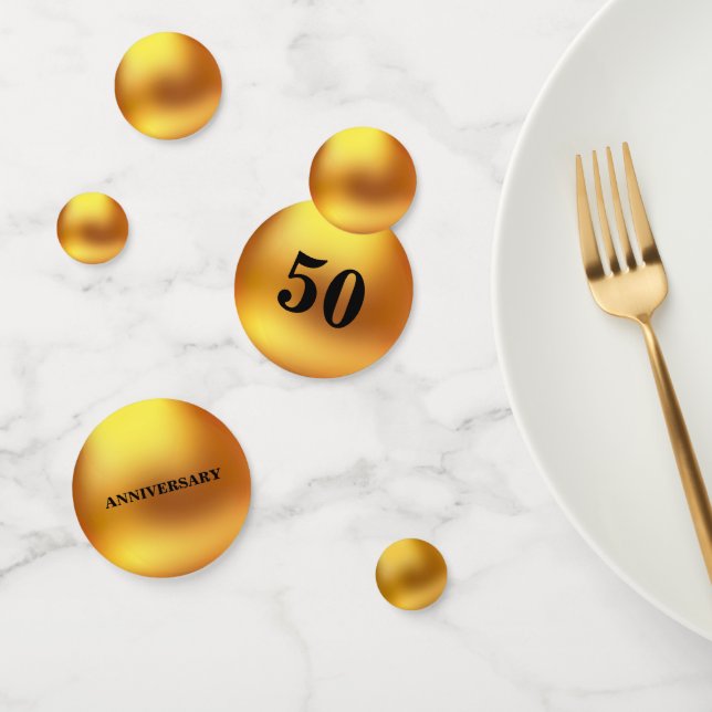 50 Anniversary/Birthday Gold Table Confetti (Group)