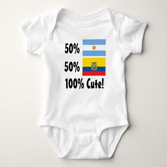 50% Argentinian 50% Ecuadorian 100% Cute Baby Bodysuit (Front)