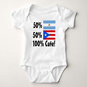 50% Argentinian 50% Puerto Rican 100% Cute Baby Bodysuit