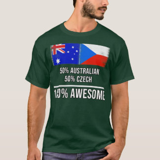 50 Australian 50 Czech 100 Awesome Gift for Czech T-Shirt