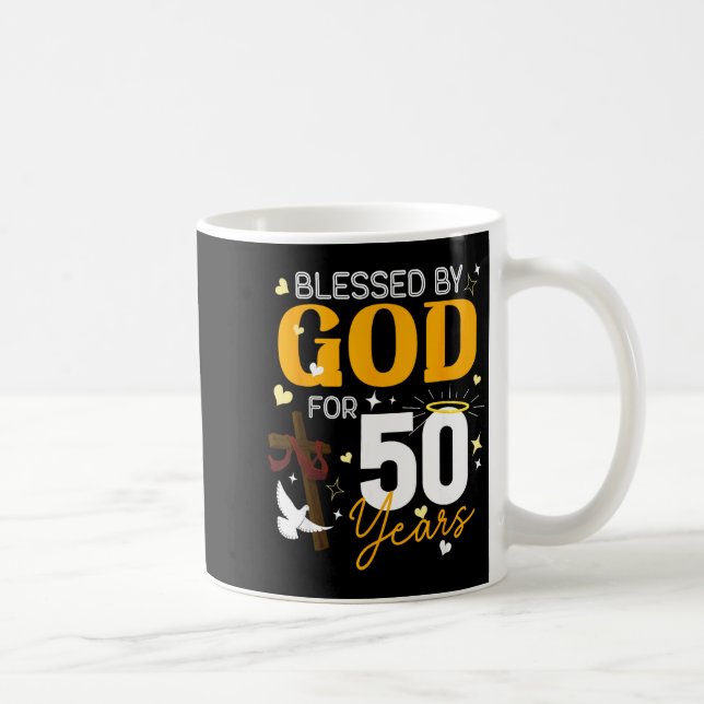 50 Birthday Blessed By God For 50 Years Old 50th B Coffee Mug (Right)