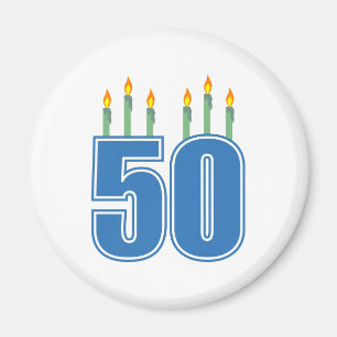 50 Birthday Candles (Blue / Green) Magnet