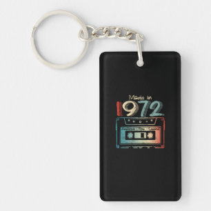 50 Birthday Gifts Year Old Made in 1972 Cassette Key Ring