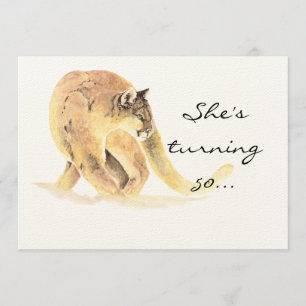 50 Birthday Party Invite Custom Cougar Humour