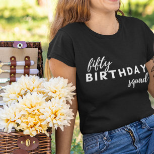50 Birthday Squad Typography Simple Modern Custom Tri-Blend Shirt