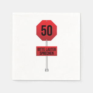 50 Bitte Lauter Sprechen 50 th Anniversary Gift Napkin