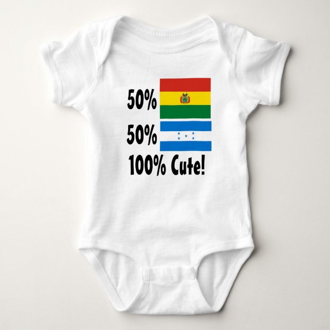 50% Bolivian 50% Honduran 100% Cute Baby Bodysuit (Front)