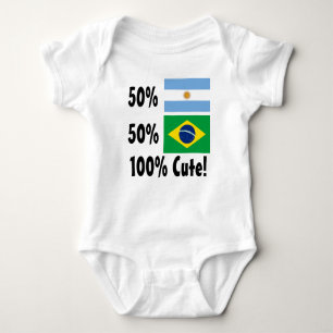 50% Brazilian 50% Argentinian 100% Cute Baby Bodysuit