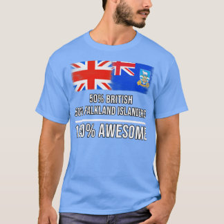 50 British 50 Falkland Islanders 100 Awesome Gift  T-Shirt