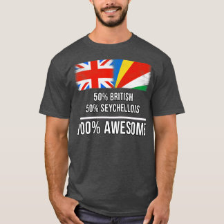 50 British 50 Seychellois 100 Awesome Gift for Sey T-Shirt