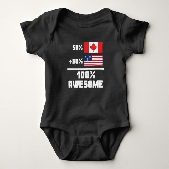 50% Canadian 50% American 100% Awesome Baby Bodysuit