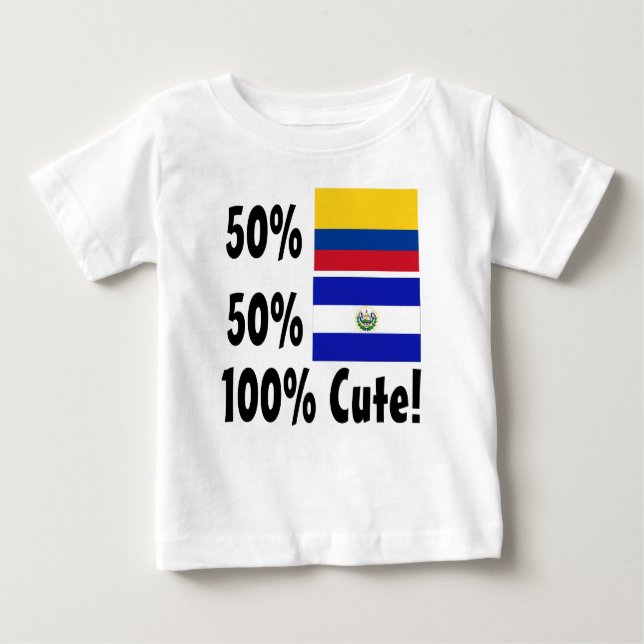 50% Colombian 50% Salvadorian 100% Cute Baby T-Shirt (Front)