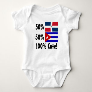 50% Cuban 50% Dominican 100% Cute Baby Bodysuit