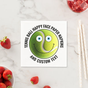 50 Custom Tennis Theme Party BLUE EYES Happy Face Napkin