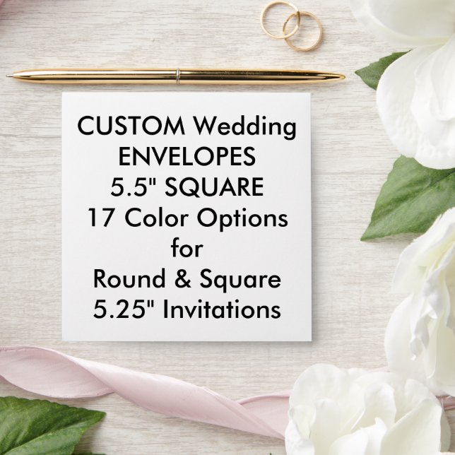 50 Custom Wedding Envelopes Square (5.25" Invites) (Wedding)