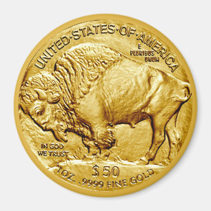 50 Dollar US Buffalo Gold Piece  Magnet